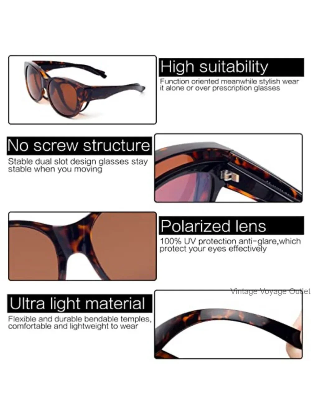 Polarized Fit Over Glasses UV400 Protection for Women